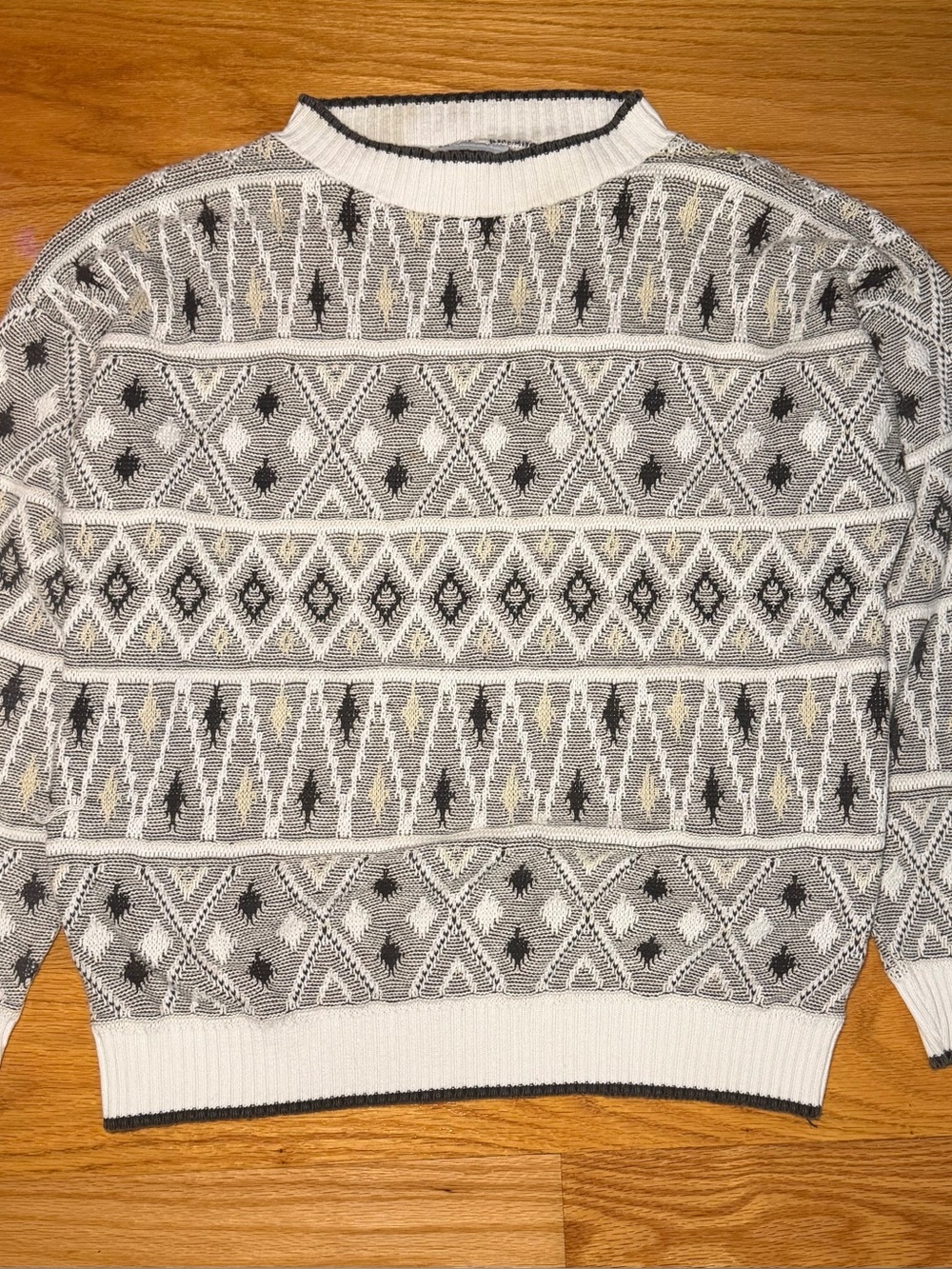 Vintage 90s Gillor Geometric Pattern Knit Sweater Medium